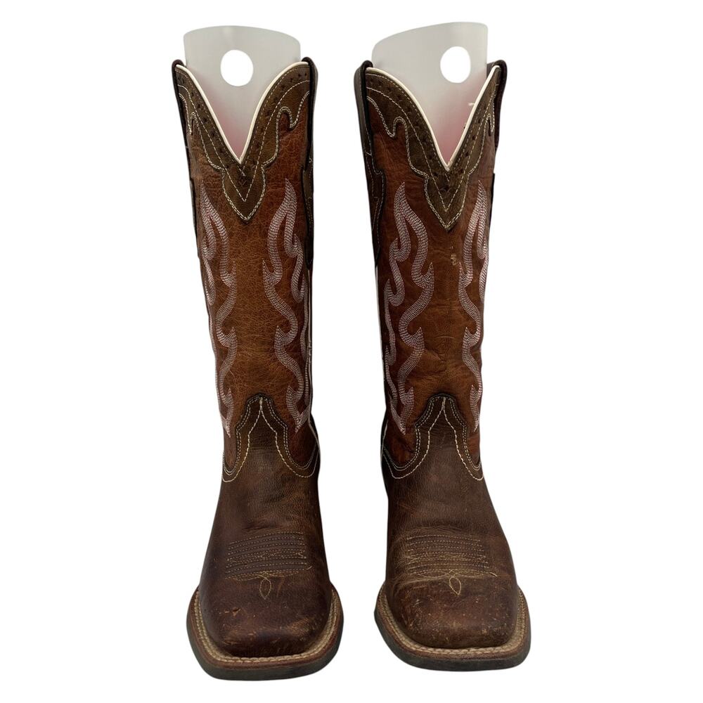Ariat Cowboy Western Boots Crossfire Caliente Square Toe Brown Women's Size 6 B - Picture 2 of 11